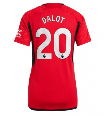 Manchester United Diogo Dalot #20 Hjemmebanetrøje Dame 2023-24 Kort ærmer
